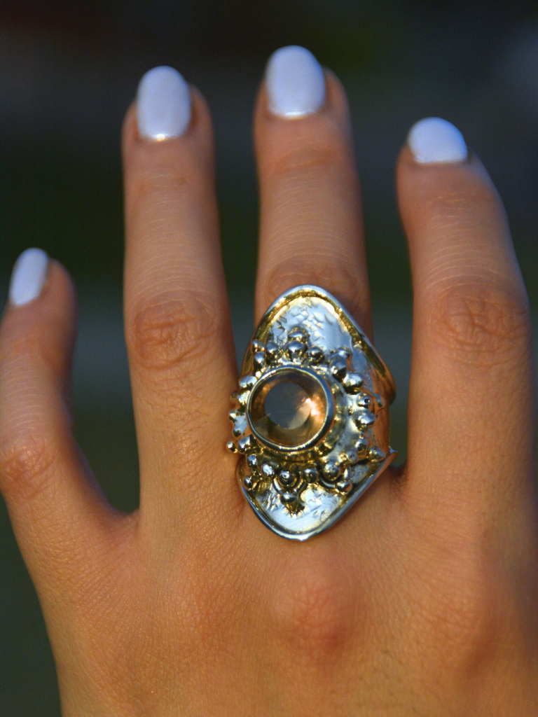 Smoky Quartz Renaissance Ring