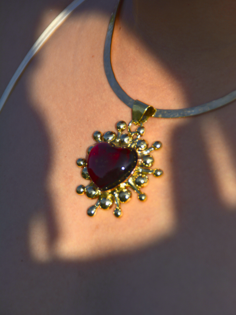 Red Vibrating Heart Necklace