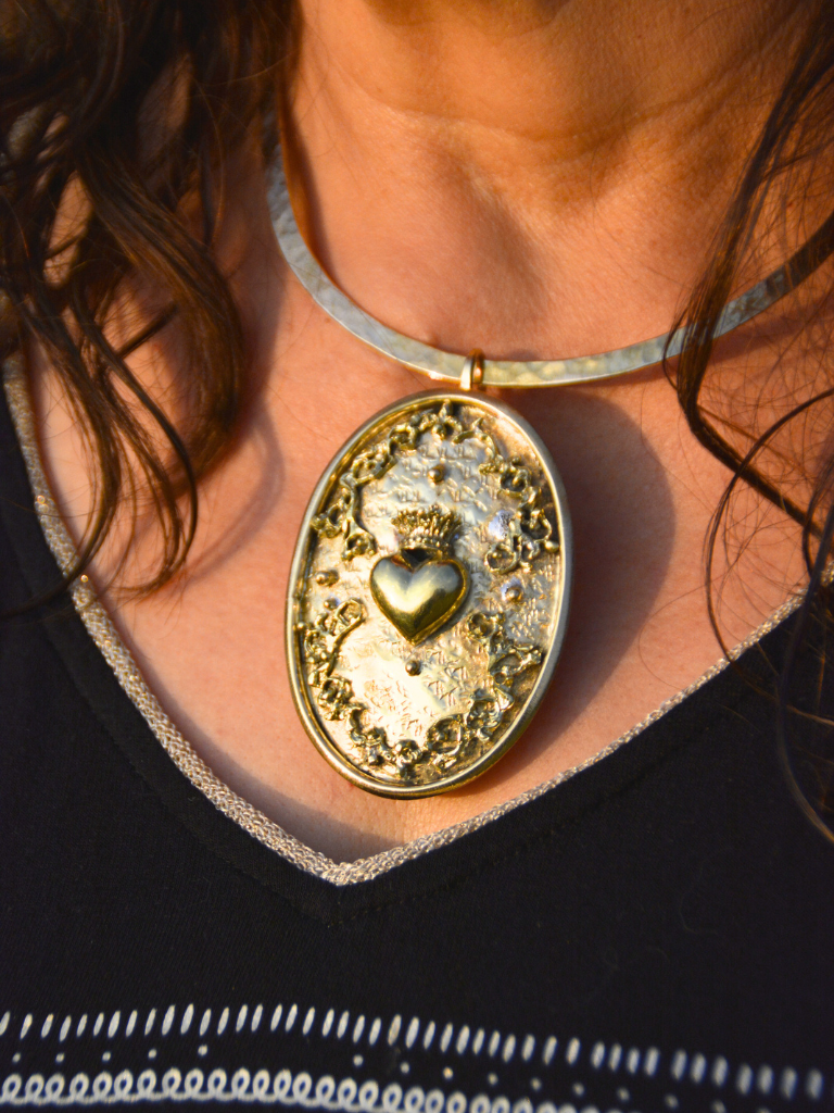 Crown Heart Medallion Locket