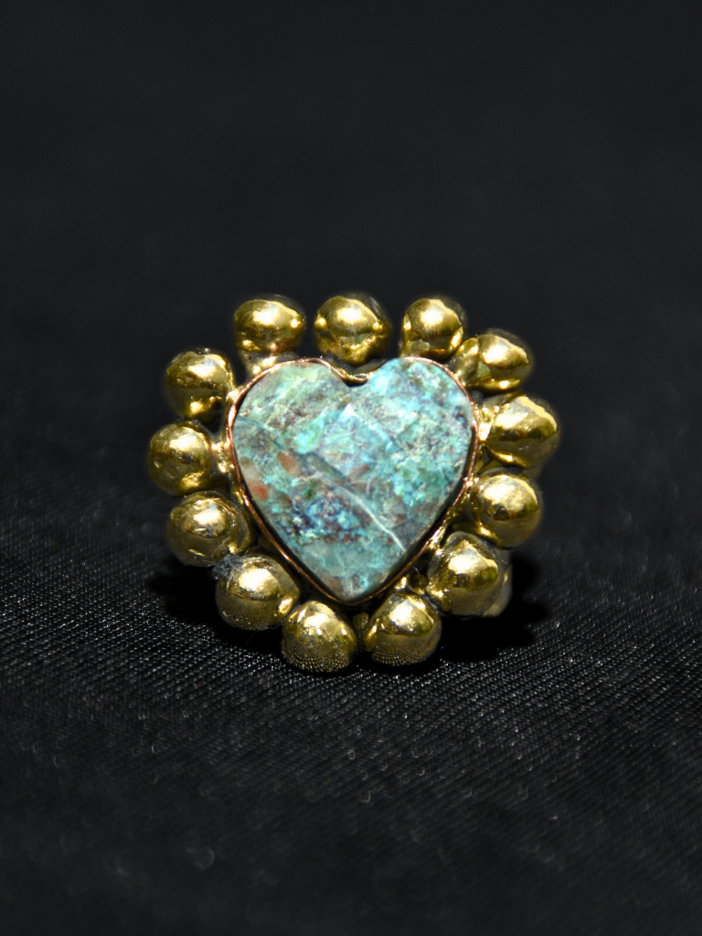 Chrysocolla Halo Ring