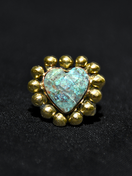 Chrysocolla Halo Ring