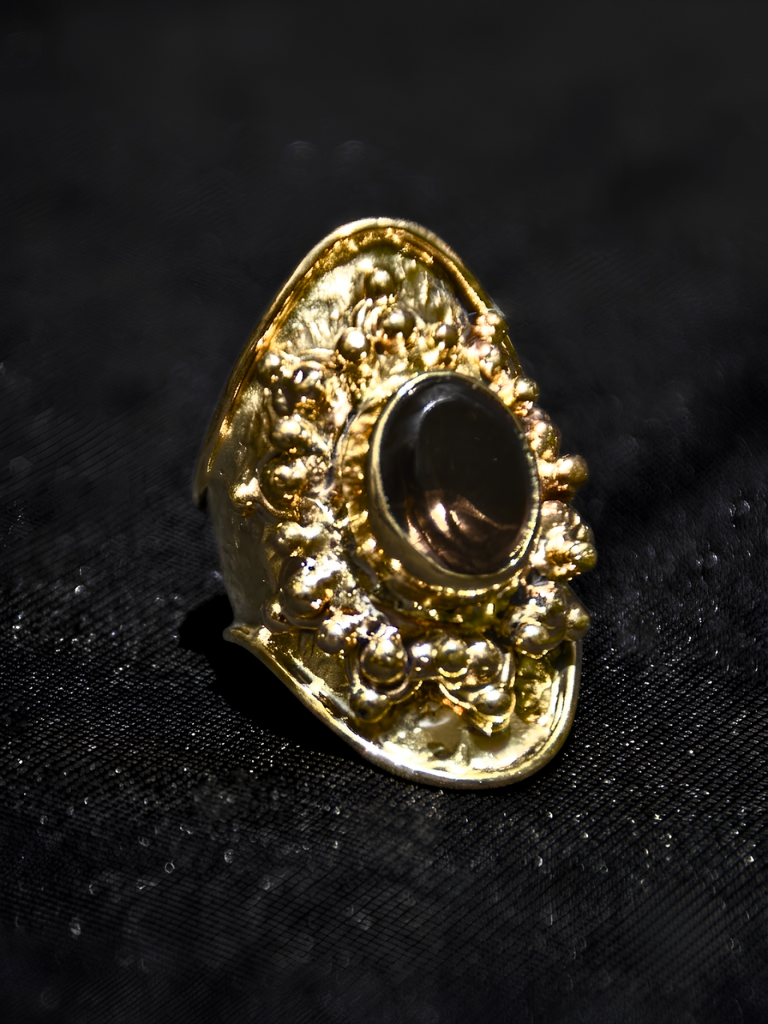 Smoky Quartz Renaissance Ring gold