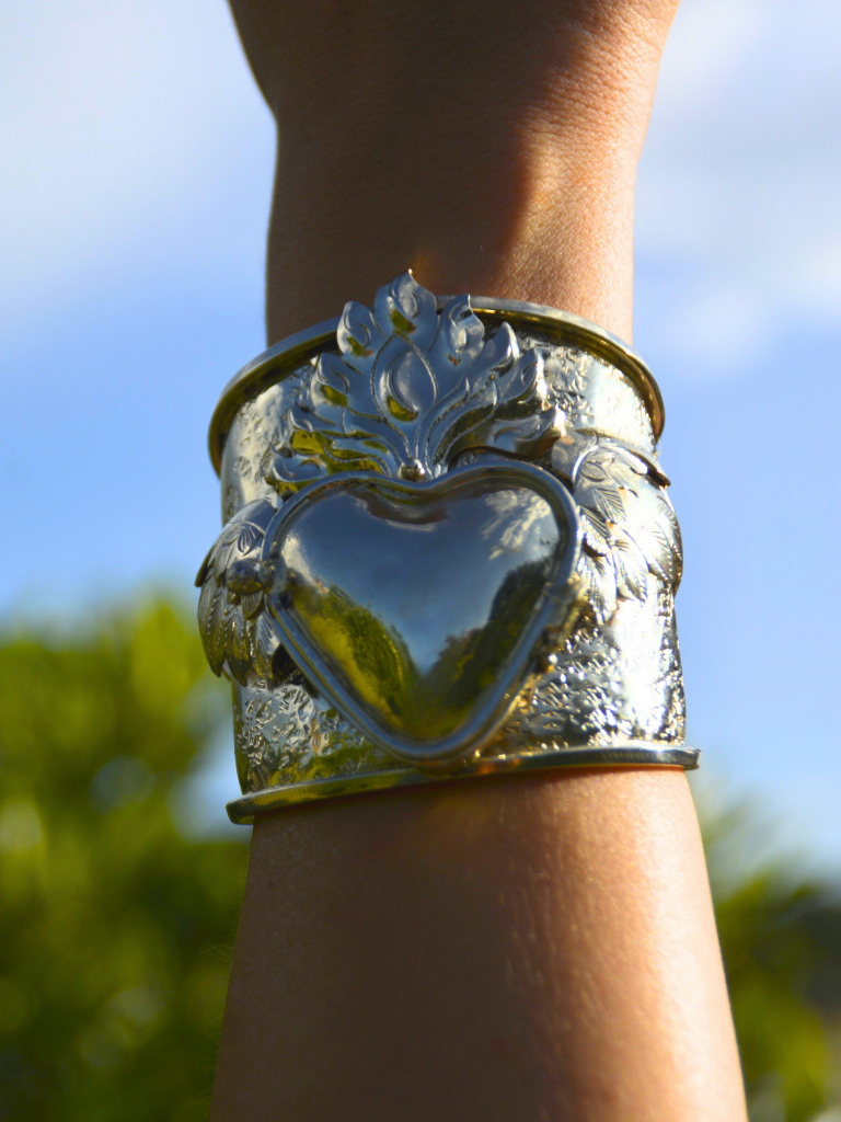 Sacred Heart bracelet Silver