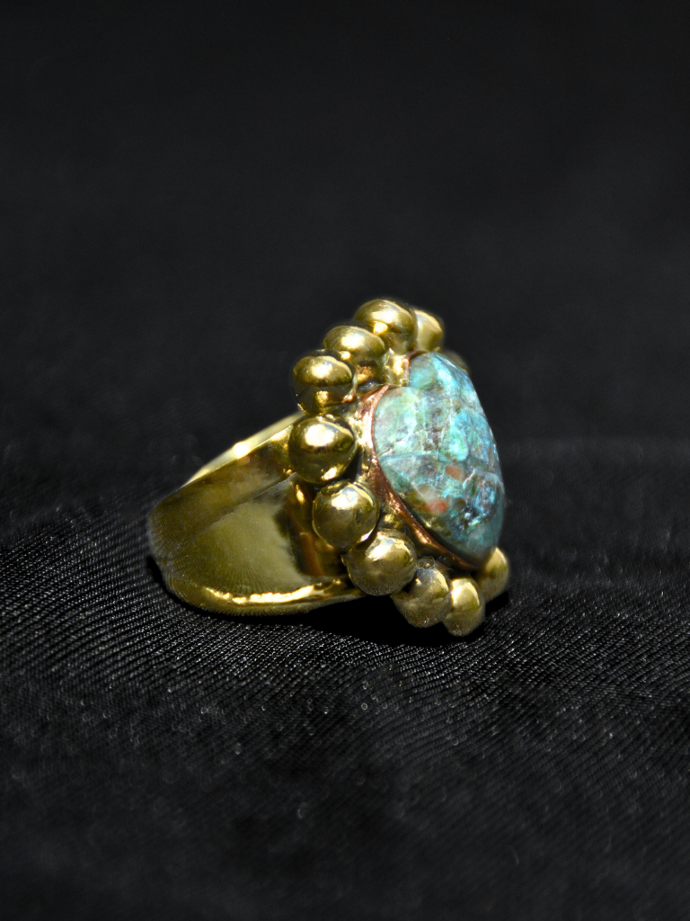 Chrysocolla Halo Ring