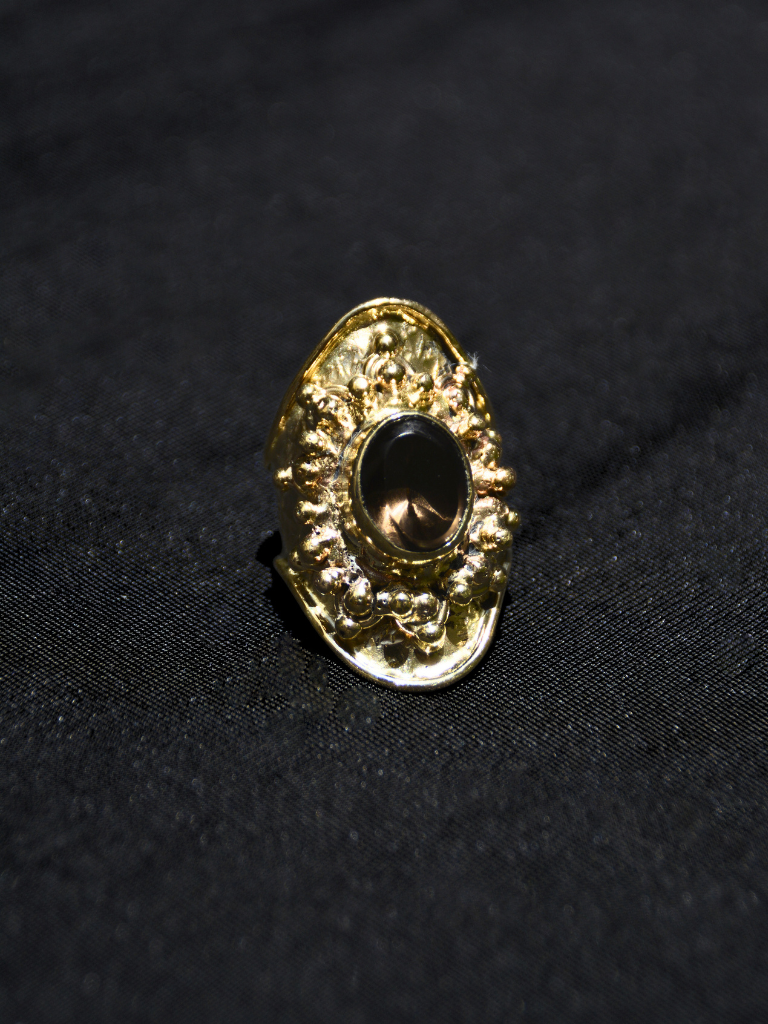 Smoky Quartz Renaissance Ring gold
