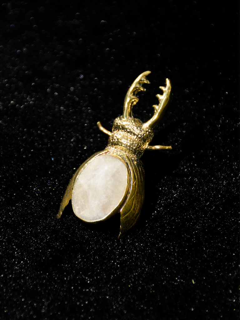 Stag Beetle Moonstone Ring
