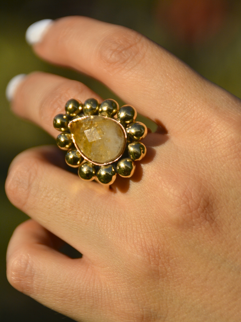 Faceted Citrine Ring