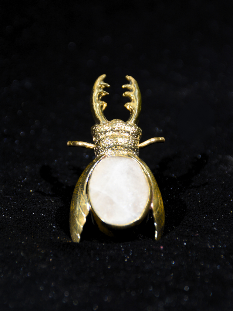 Stag Beetle Moonstone Ring