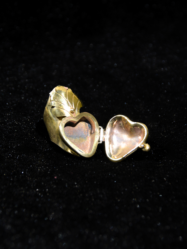 Gold Sacred Heart Locket Ring