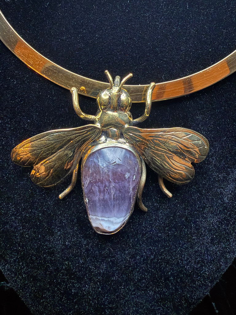 Bee  Amethyst Stone  Necklace