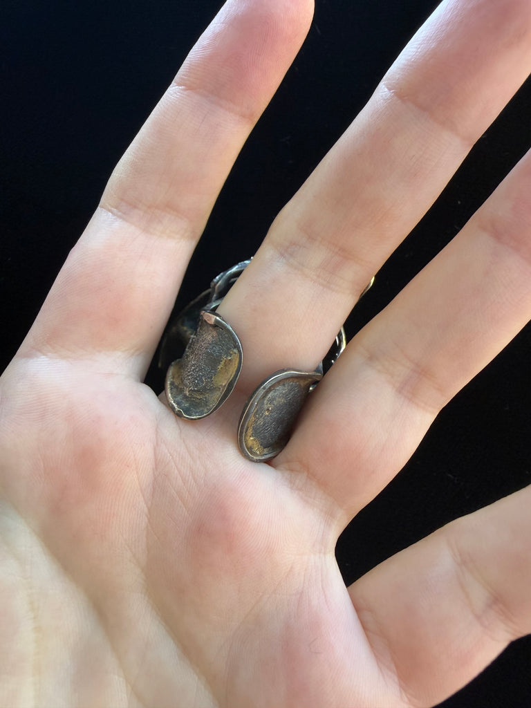 Artisanal Scarab Beetle Oval Amethyst Gemstone Ring