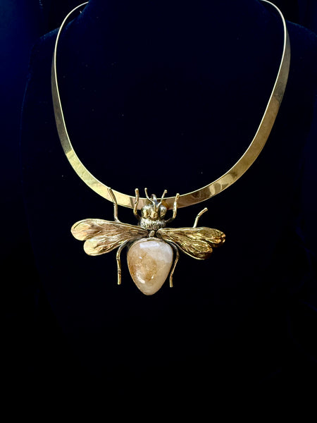Bee Necklace Citrine Crystal