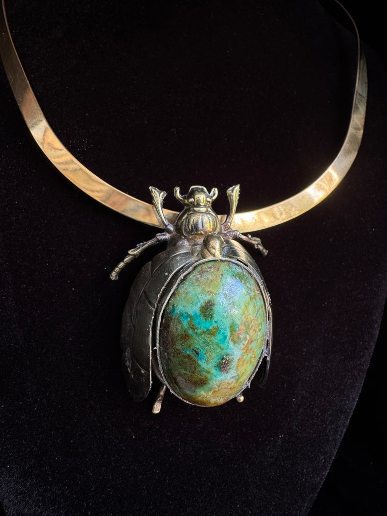 Scarab Beetle Turquoise Necklace