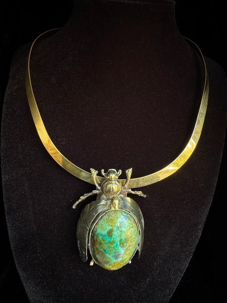 Scarab Beetle Turquoise Necklace