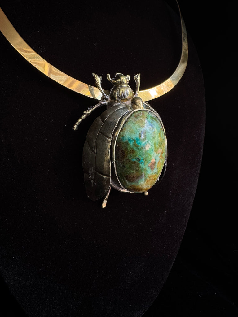 Scarab Beetle Turquoise Necklace