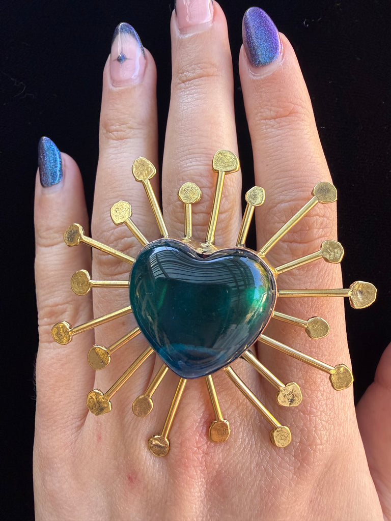 Blue Heart Sun Ring
