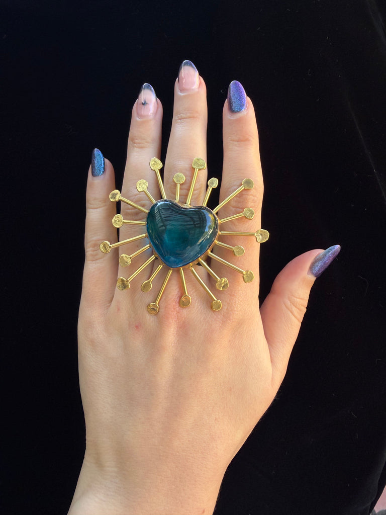 Blue Heart Sun Ring