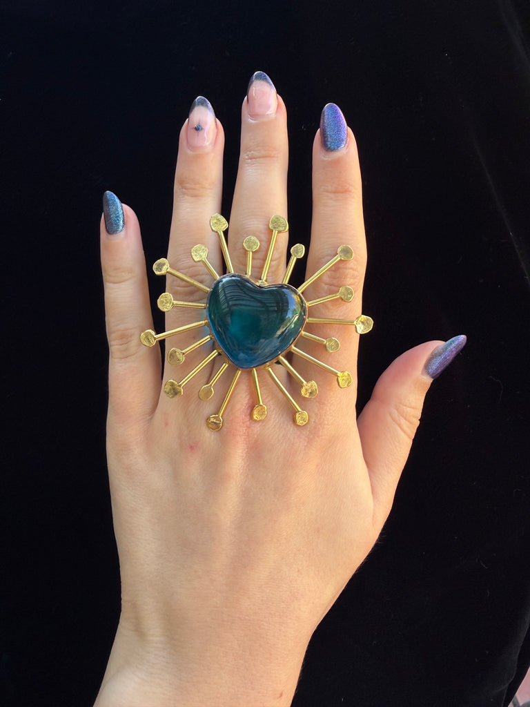 Blue Heart Sun Ring