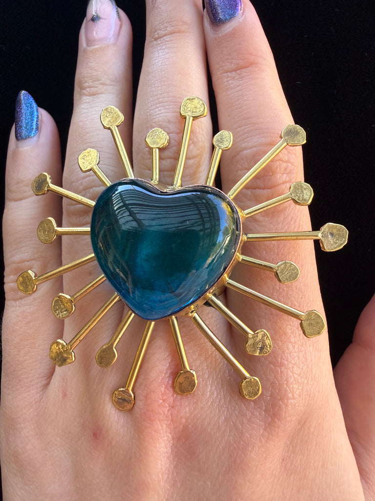 Blue Heart Sun Ring