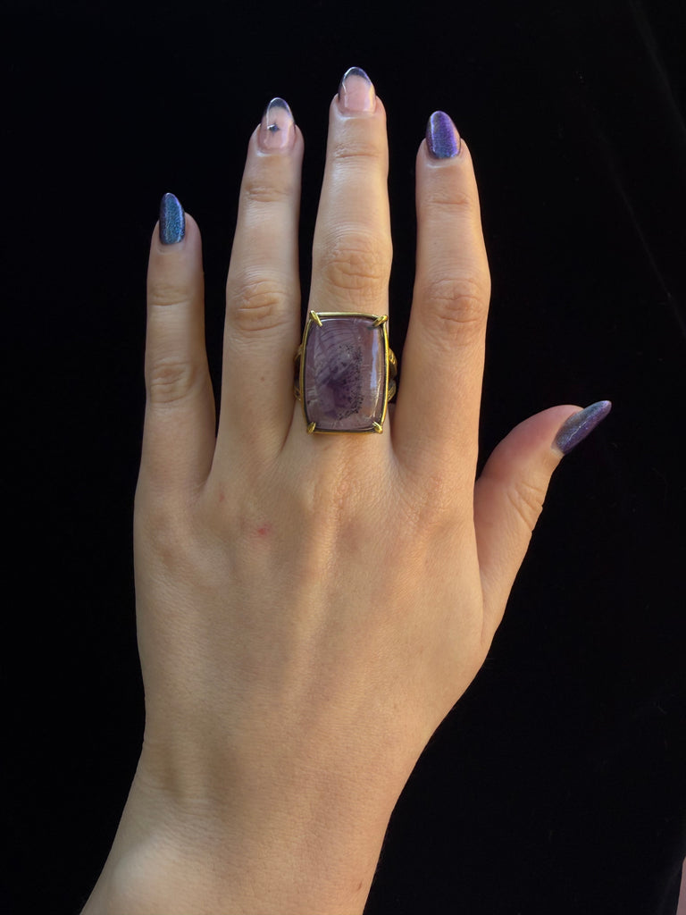 Custom Cushion Cut Amethyst Ring