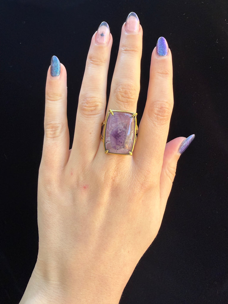 Custom Cushion Cut Amethyst Ring