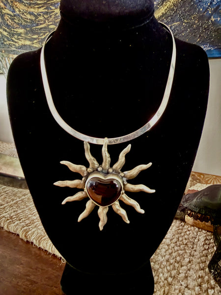 Silver Heart Shine Heart Necklace
