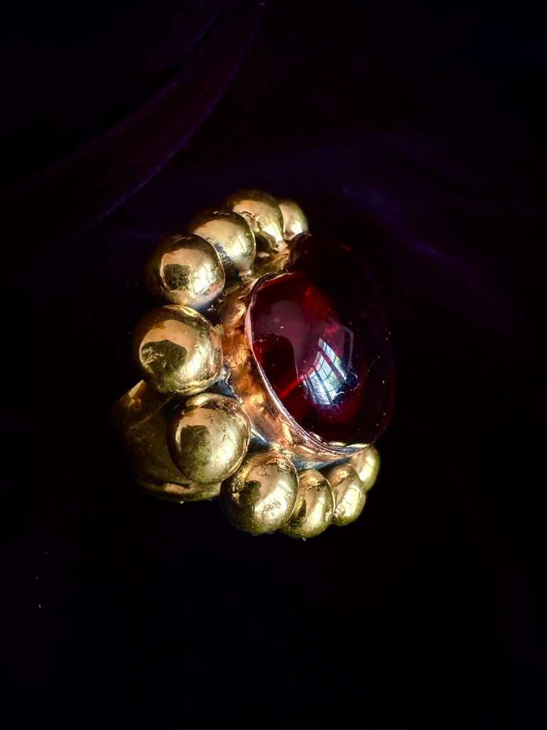 Large Red Heart Glass Ring