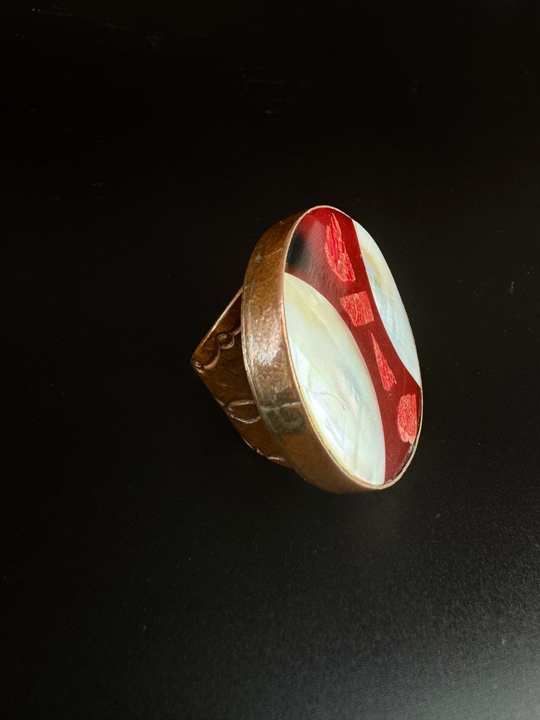 Mother of Pearl Copper Ring