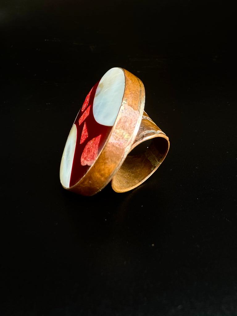 Mother of Pearl Copper Ring