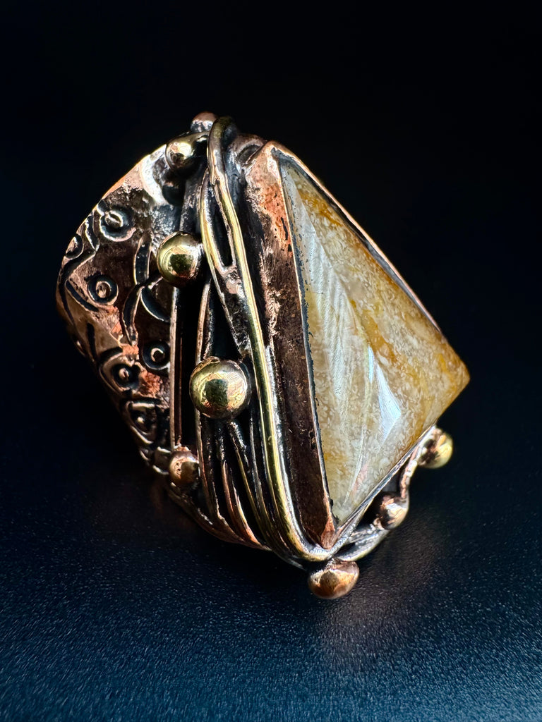 Triangle Carnelian stone  Ring