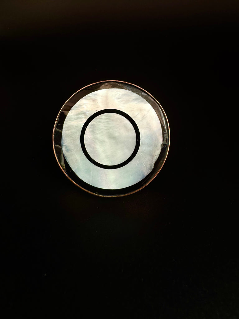 White Abolone Shell Copper Ring