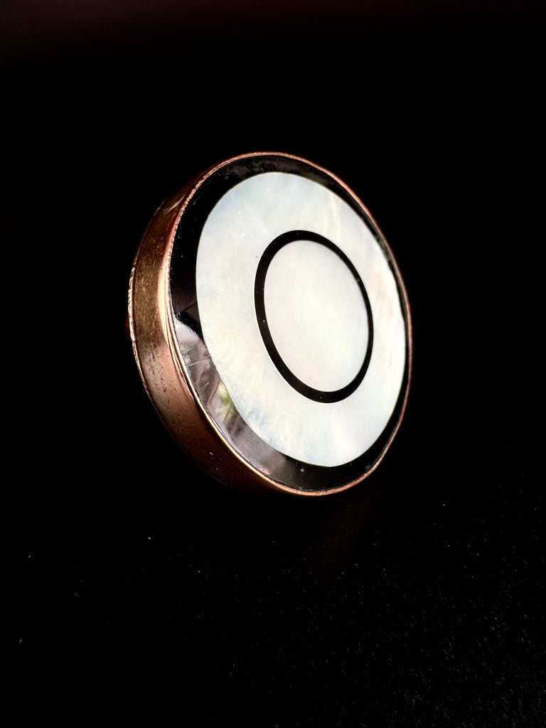 White Abolone Shell Copper Ring