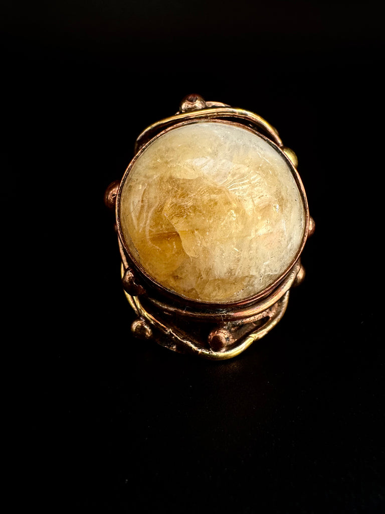 Citrine Copper Ring