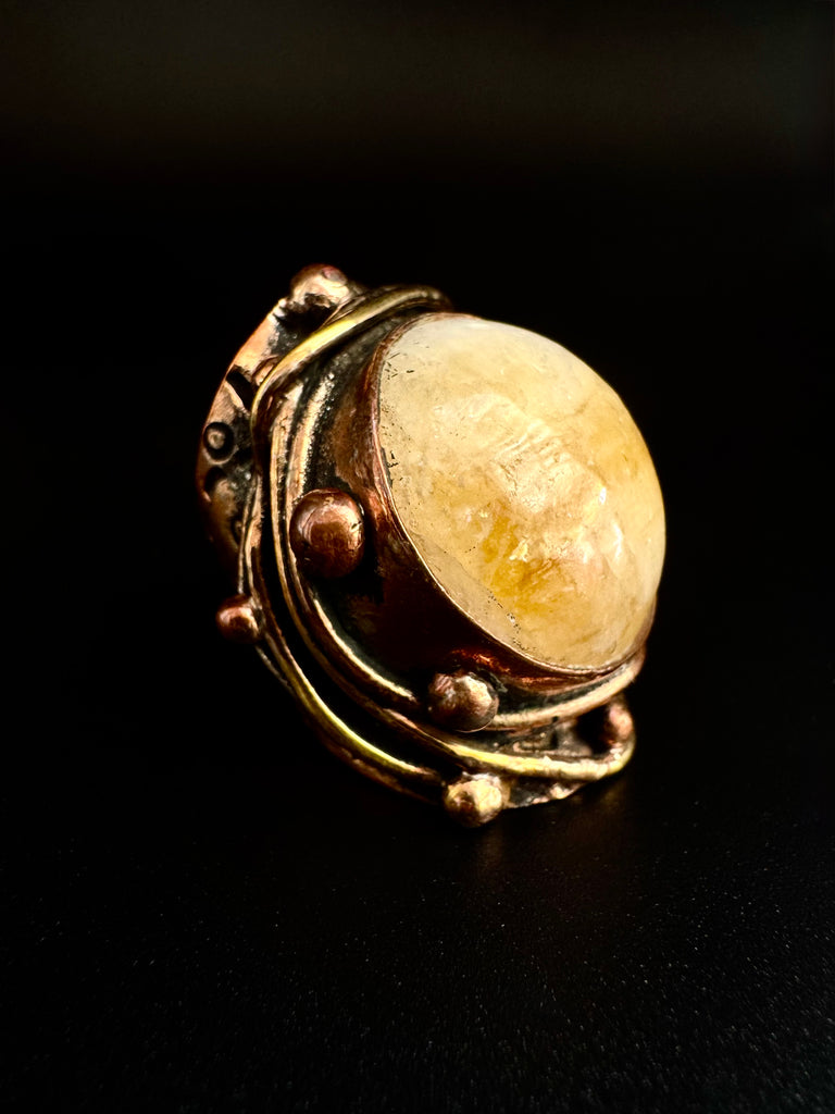 Citrine Copper Ring