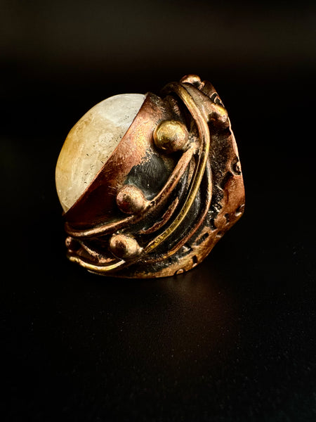 Citrine Copper Ring
