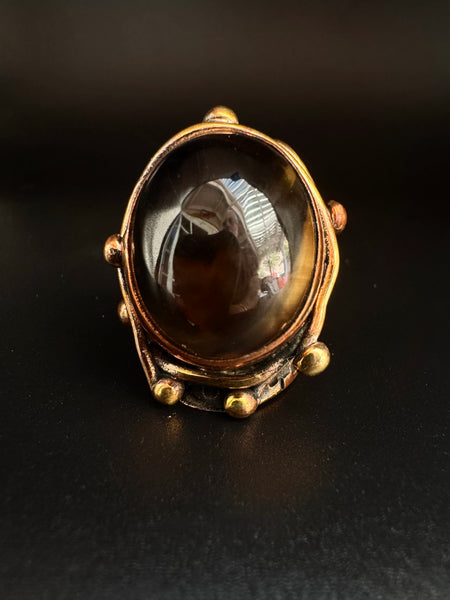 Smokey Quartz Copper Ring