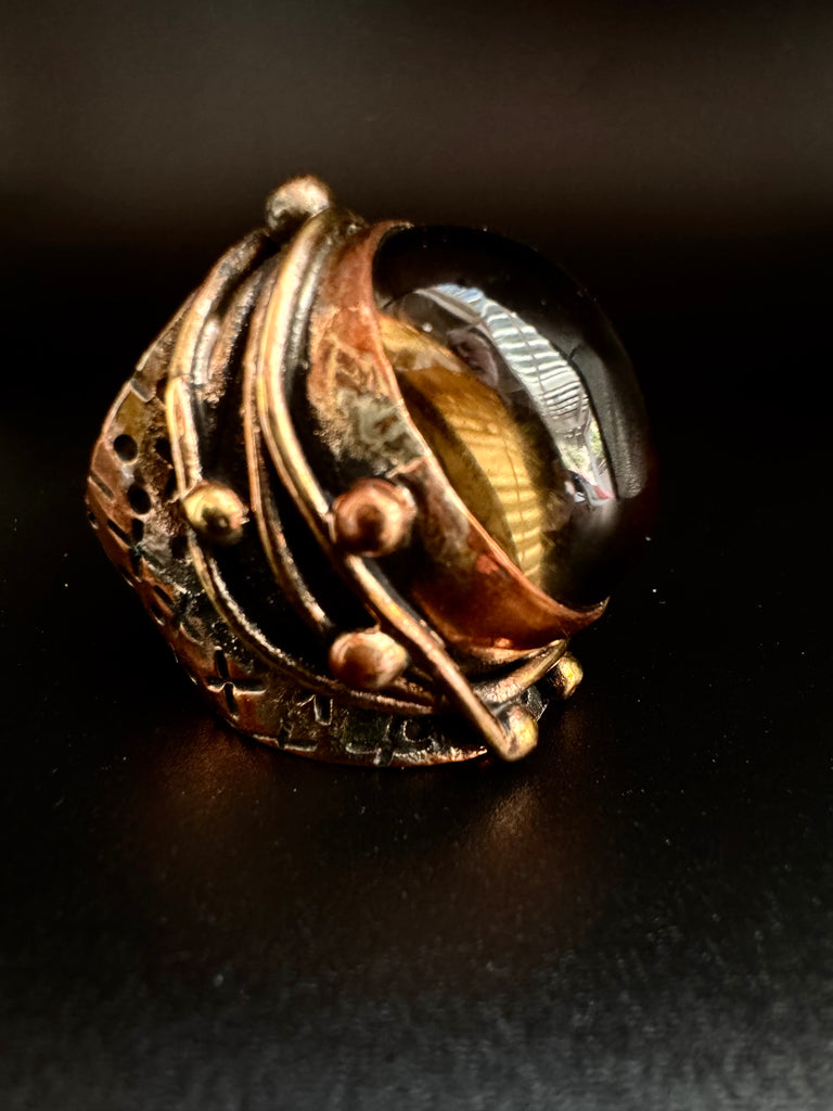 Smokey Quartz Copper Ring