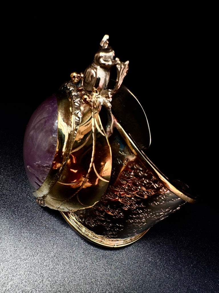 Scarab Beetle Amethyst Quartz Large Cuff