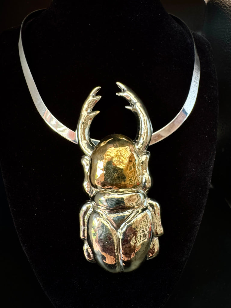 Stag Beetle Necklace Gold/Silver