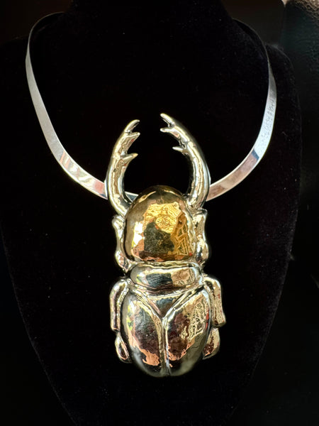 Stag Beetle Necklace Gold/Silver