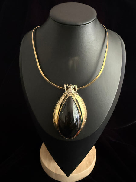 Scarab Beetle Rare Red Ribbon Obsidian