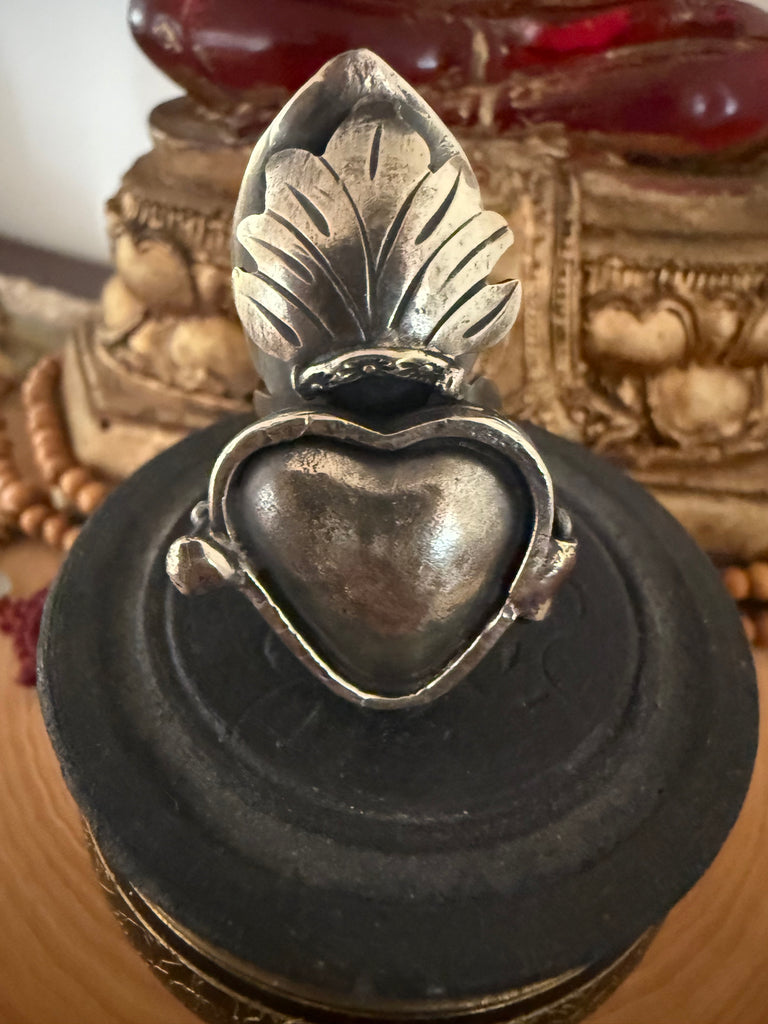 Sacred Heart Locket Ring