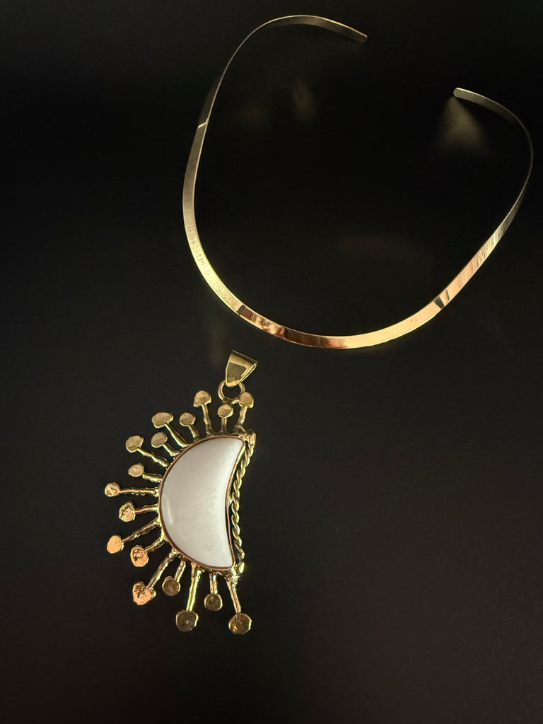 Quartz Moon Necklace