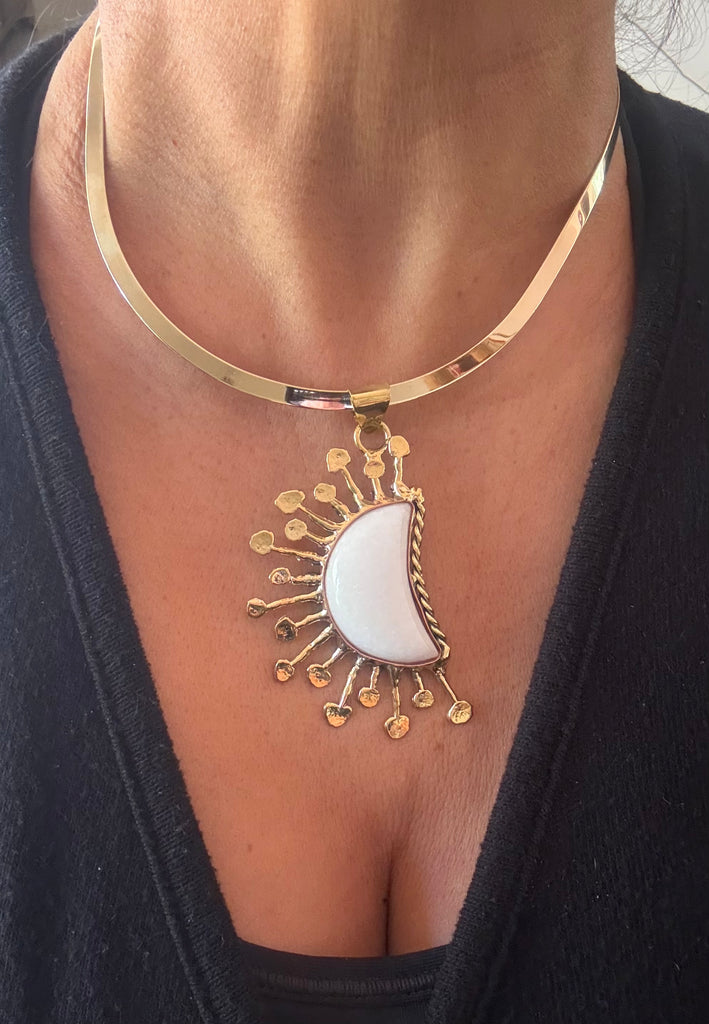 Quartz Moon Necklace