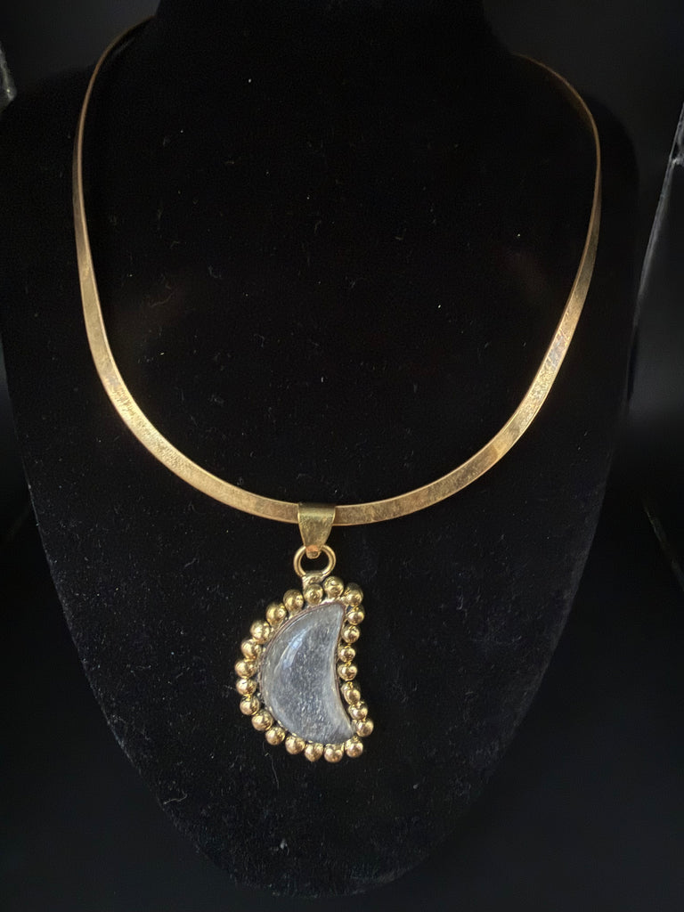 Quartz Crescent Moon Necklace