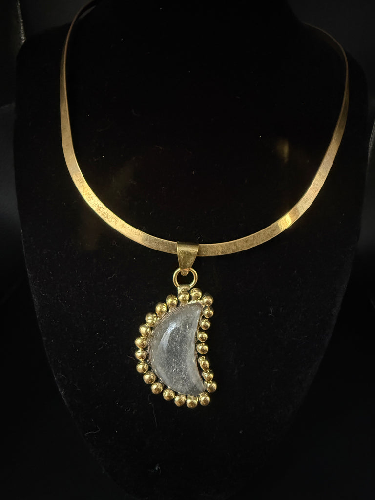 Quartz Crescent Moon Necklace