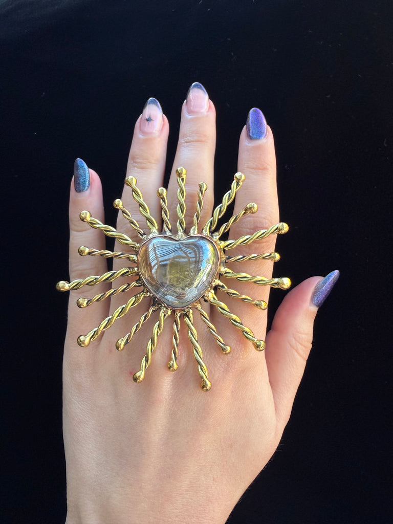 Light Pink Heart Sunray Ring