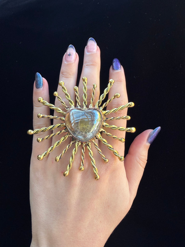 Light Pink Heart Sunray Ring