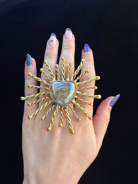 Light Pink Heart Sunray Ring