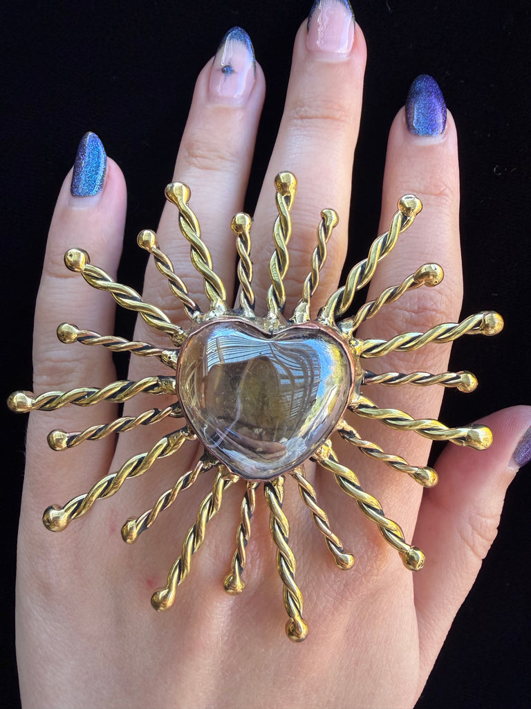 Light Pink Heart Sunray Ring